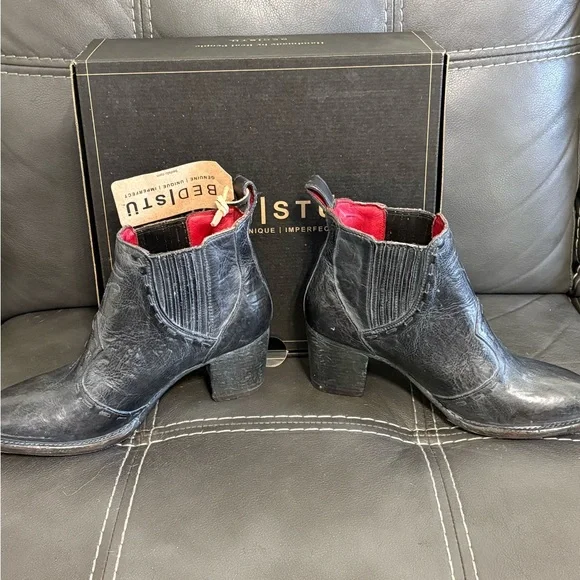 BED|STÜ Brie II ankle boots-Black Rustic•Red lining• Sz 9.5•NWOB - Picture 1 of 3